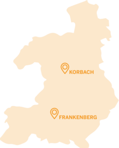 Grafische Darstellung der Regionen Korbach und Frankenberg.