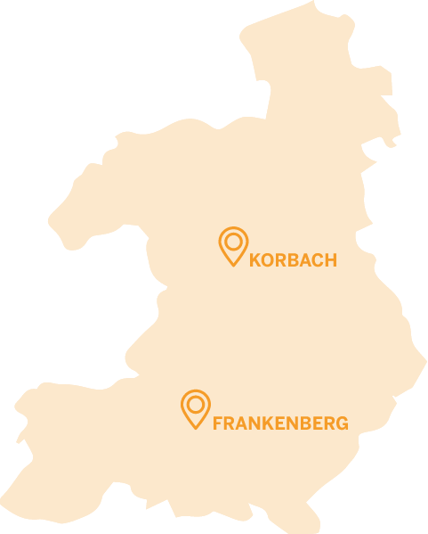 Grafische Darstellung der Regionen Korbach und Frankenberg.