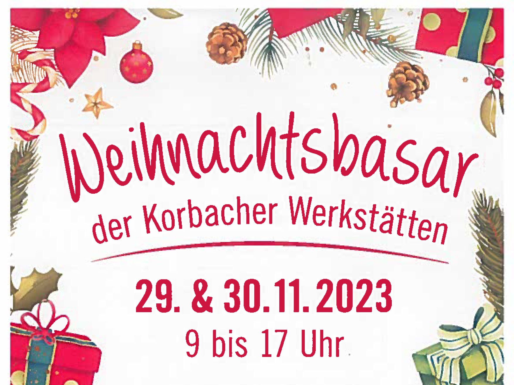 Weihnachtsbasar der Korbacher Werkstätten