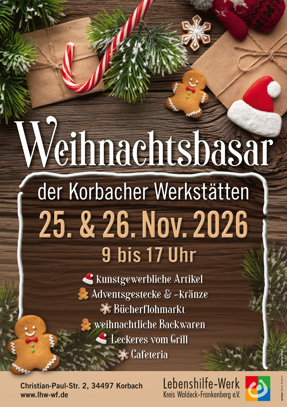 Plakat mit Infos Weihnachstbasar